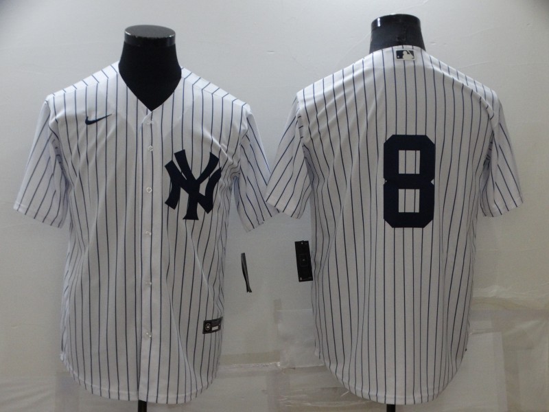 Men's New York Yankees #8 Yogi Berra White Cool Base Stitched Baseball Jersey Men's New York Yankees #8 Yogi Berra White Cool Base Stitched Baseball Jersey